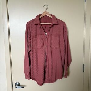 NWT American Eagle Women’s Button-Up Dusty Pink Overshirt
